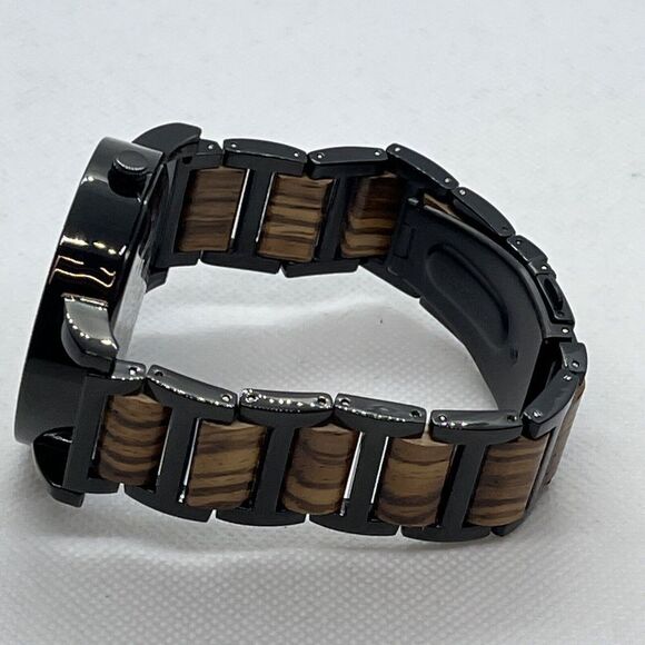 Kenon Engraved Natural Handmade Men's Wood Analog Dial Qaurtz Wrist Watch JMB66 - Picture 11 of 12